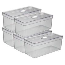 Kit Organizador Grande Retangular Porta Alimentos Frutas 5 UN