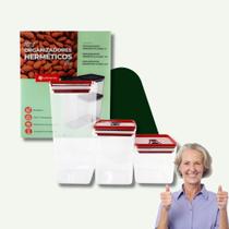 Kit Organizador Hermético Dubai 5 Litros pote plástico organizador de cozinha empilhável vedação