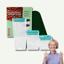 Kit Organizador Hermético Dubai 5 Litros pote plástico organizador de cozinha empilhável vedação