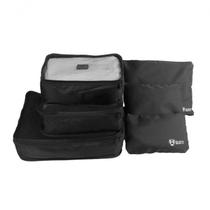 Kit Organizador Mala Viagem Preto 6 Peças Quati Travel