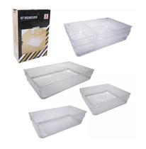 Kit organizador multiuso acrílico transparente com 3 peças Kit organizador multiuso acrílico transparente com 3 peças