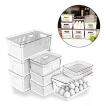 Kit Organizador Multiuso Clear Fresh 8pçs Cozinha Geladeira Kit Organizador Multiuso Clear Fresh 8pçs Cozinha Geladeira