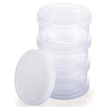 Kit Organizador Multiuso Com Rosca 03 Pçs 220ml Empilhável Kit Organizador Multiuso Com Rosca 03 Pçs 220ml Empilhável