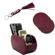 Kit Organizador ONIX Porta Copos e Controle em Couro Galvani Kit Organizador ONIX Porta Copos e Controle em Couro Galvani