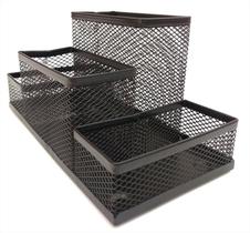 Kit Organizador Para Escritório Com 4 Partes Preto Kit Organizador Para Escritório Com 4 Partes Preto