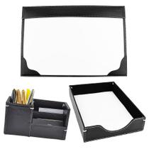Kit Organizador para Escritório LENZI em Couro Galvani Kit Organizador para Escritório LENZI em Couro Galvani