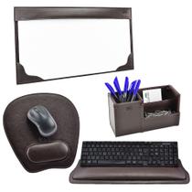 Kit Organizador para Escritório NOWI em Couro Galvani