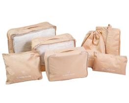 Kit organizador para mala de viagem 7 peças linha basic bege