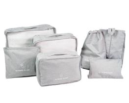 Kit organizador para mala de viagem 7 peças linha basic cinza