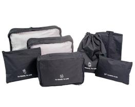 Kit organizador para mala de viagem 7 peças linha basic preto