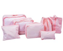 Kit organizador para mala de viagem 7 peças linha basic rosa