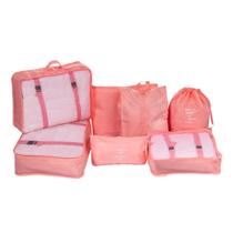 Kit organizador para mala de viagem 7 peças - rosa