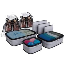 Kit Organizador Para Mala De Viagens Com Sacos Para Sapatos Com Visor Kit Organizador Para Mala De Viagens Com Sacos Para Sapatos Com Visor