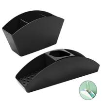 Kit Organizador Pia Porta Detergente + Escorredor Talheres Basic Bancada Pia Cozinha Preto - Coza