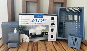 Kit Organizador Pia REFORÇADO 4 Itens Escorredor Louça, Lixeira, Porta Talher, Dispenser Para Detergente e Esponja Kit Organizador Pia REFORÇADO 4 Itens Escorredor Louça, Lixeira, Porta Talher, Dispenser Para Detergente e Esponja