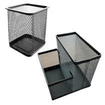 Kit Organizador Porta Canetas Mesa Aramado Lápis Papel Clips