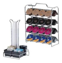 Kit Organizador Porta Cápsulas Café Dolce Gusto + Suporte Copo Sachê Mexedores Preto - Future Kit Organizador Porta Cápsulas Café Dolce Gusto + Suporte Copo Sachê Mexedores Preto - Future