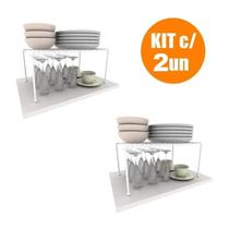 Kit Organizador Prateleira Grande 42cm 2 Unidades 100% Aço