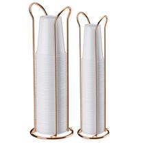Kit Organizador Suporte Porta Copos Descartáveis 50/80 e 200ml Para Café Água Cozinha Rose Gold - Future Kit Organizador Suporte Porta Copos Descartáveis 50/80 e 200ml Para Café Água Cozinha Rose Gold - Future