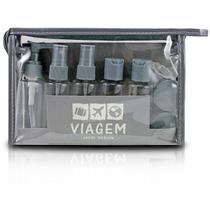 Kit Organizador Viagem 10 Pçs Com Necessaire Frascos Funil Espátula Jacki 6 Cores