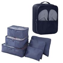 Kit Organizadora Sapatos Viagem + Necessaire 6 Pçs Bolsa