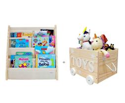 Kit Organizadores, Caixote Toys + Rack Para Livros Infantil