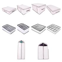 Kit Organizadores Classic Branco e Cinza 10un