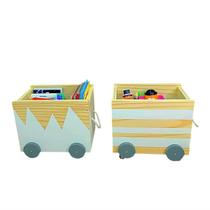 Kit Organizadores De Brinquedos, Caixotes Com Rodas Madeira - Curumim Kids Room