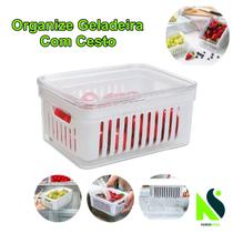 Kit Organizadores de Geladeira Com Cesto