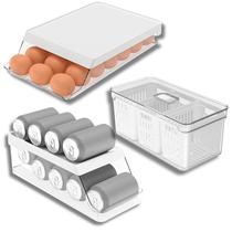 Kit Organizadores de Geladeira Ovos Latas - OU