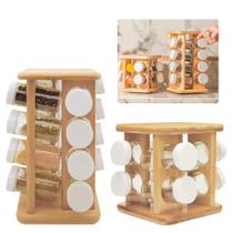 Kit Organizadores De Tempero Giratórios Bambu: 9 E 17 Peças Kit Organizadores De Tempero Giratórios Bambu: 9 E 17 Peças