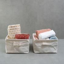 Kit organizadores dobráveis de linho off white 2 pçs - Oikos Kit organizadores dobráveis de linho off white 2 pçs - Oikos