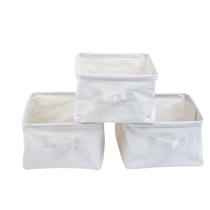 Kit organizadores dobráveis de linho off white 3 pçs - Oikos Kit organizadores dobráveis de linho off white 3 pçs - Oikos