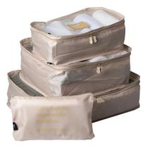 Kit organizadores mala de viagem c/ 4 pcs creme