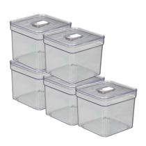 Kit Organizadores Quadrado Transparentes Multiuso C/ Tampa 5 UN