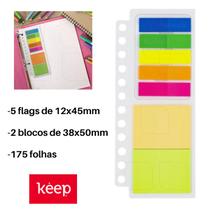 Kit Organizer 5 Flags + 2 Blocos Adesivos Neon 175fls EI030 - KEEP