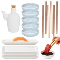 Kit Oriental 6 Pessoas Porcelana Branco 110ml