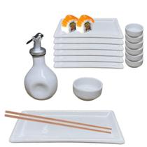 Kit Oriental Branco para Sushi 2 Pessoas Completo e Pratico - Prattos