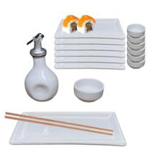 Kit Oriental Branco para Sushi 4 Pessoas Completo e Pratico