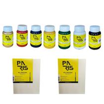 Kit Oriental Clássico 100ml 7 Tintas + 2 Telas para pintura 15x20