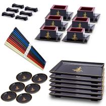 Kit Oriental Japonês Sushi Sashimi Para 6 Pessoas