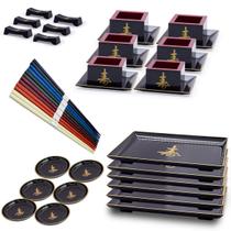 Kit Oriental japonês Sushi Sashimi Para 6 Pessoas