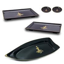 Kit Oriental P/2 Pessoas Molheira Prato Retangular Barco Kit Oriental P/2 Pessoas Molheira Prato Retangular Barco