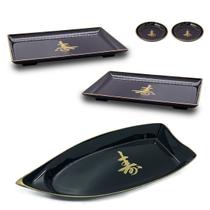 Kit Oriental P/2 Pessoas Molheira Prato Retangular Barco Kit Oriental P/2 Pessoas Molheira Prato Retangular Barco