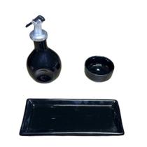 Kit Oriental Preto para Sushi 6 Pessoas Completo e Pratico