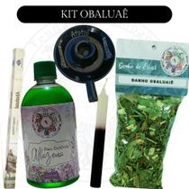 Kit Orixás com 1 Alfazema 500mL Banho de Ervas 40g 1 Castiçal 1 Vela 1 Caixa Incenso