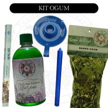 Kit Orixás com 1 Alfazema 500mL Banho de Ervas 40g 1 Castiçal 1 Vela 1 Caixa Incenso
