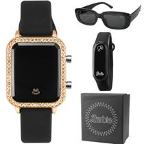 Kit Orizom Barbie - Relógio, Óculos e Bracelete - Dourado/Preto