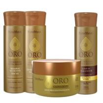 Kit Oro Therapy Shampoo + Cond + Máscara + Leave in NatuMaxx
