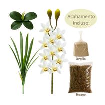 Kit Orquidea Artificial Luxo Cores Diversas Resistente Durável Decoração